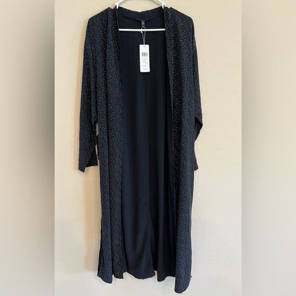 NWT Eileen Fisher black Morse Code kimono style duster jacket - Picture 8 of 16